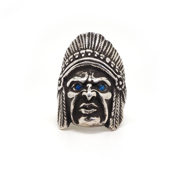 Anillo Jefe Apache Plata 925 ojo negro