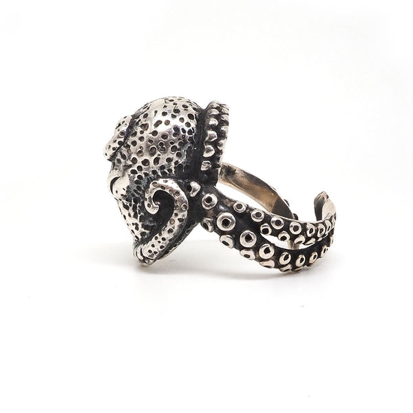 Anillo Pulpo Grande Plata 925