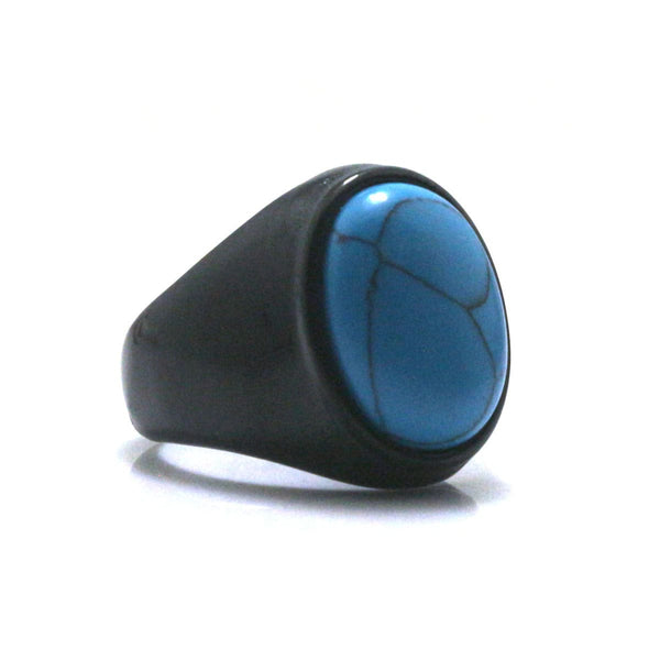 Anillo Negro Perla Azul