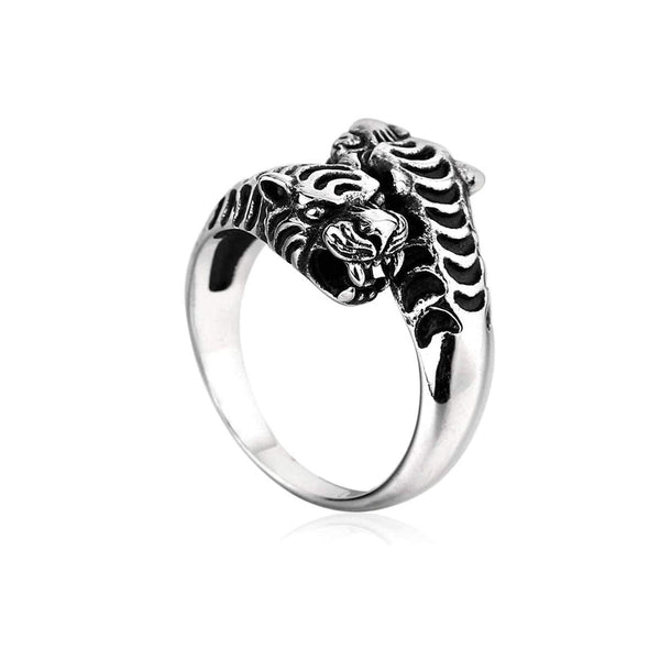 Anillo Tigre doble plata 925